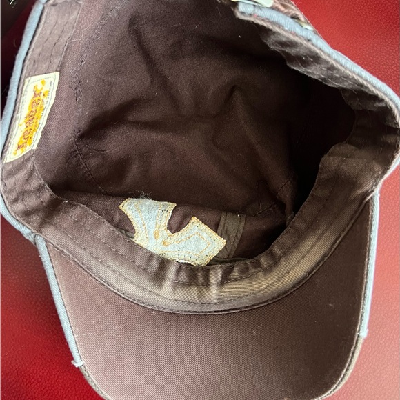 Leader Winged Cross Distressed Cadet Brown Embellished Cap - Picture 6 of 15